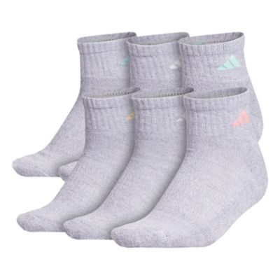 adidas Women's Athletic Cushioned 6-Pack Quarter Socks Unisex Accessories Socks