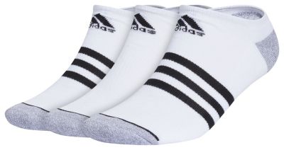 adidas Men's Cushioned 3-Stripe 3.0 3-Pack No Show Socks Unisex Accessories Socks