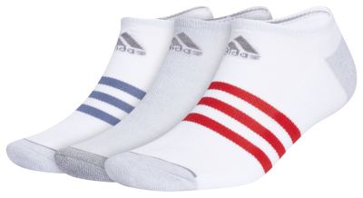 adidas Men's Cushioned 3-Stripe 3.0 3-Pack No Show Socks Unisex Accessories Socks