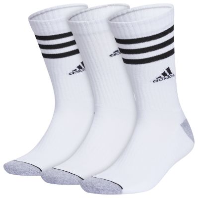 adidas Men's Cushioned 3-Stripe 3.0 3-Pack Crew Socks Unisex Accessories Socks