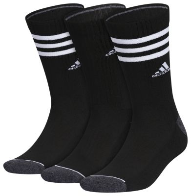 adidas Men's Cushioned 3-Stripe 3.0 3-Pack Crew Socks Unisex Accessories Socks