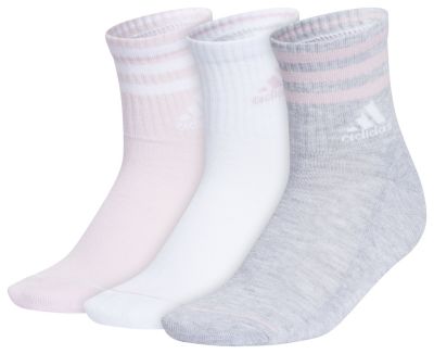 adidas Women's Cushioned 3-Stripe 3.0 3-Pack High Quarter Socks Unisex Accessories Socks