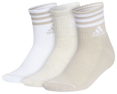 adidas Women's Cushioned 3-Stripe 3.0 3-Pack High Quarter Socks Unisex Accessories Socks