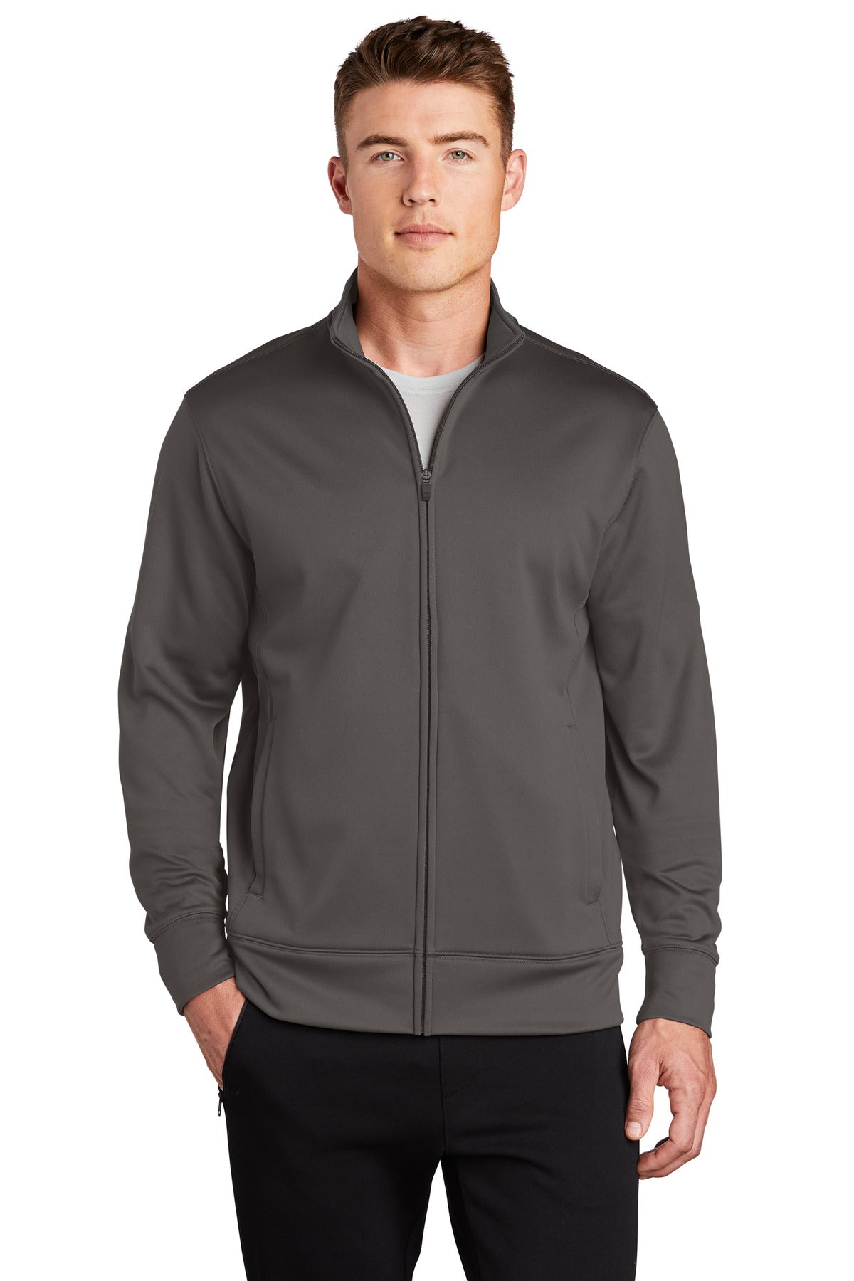 Sport-Tek Men's Sport-Wick Fleece Full-Zip Jacket Mens Apparel Jackets & Vests