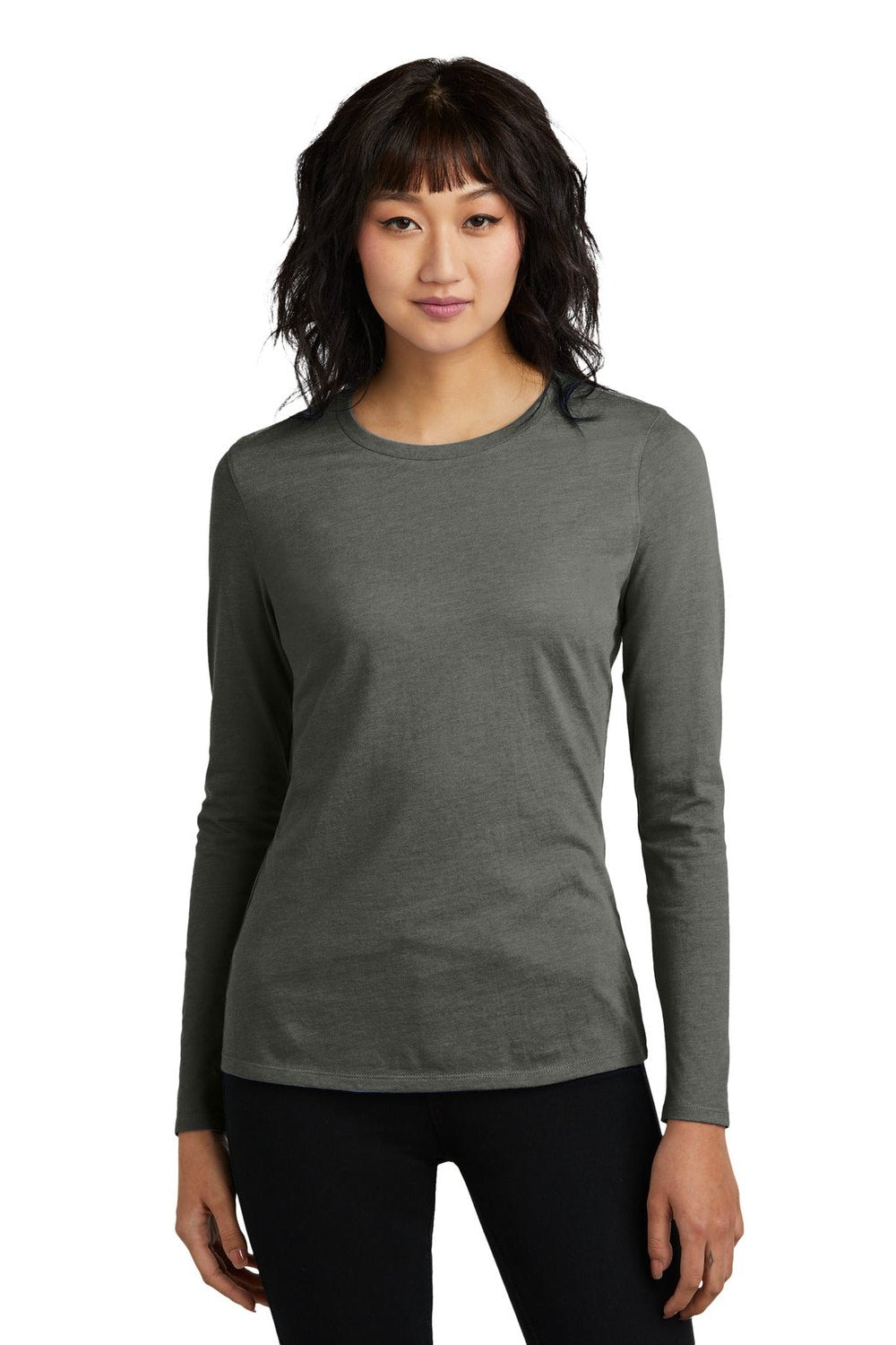District Women's Perfect Blend CVC Long Sleeve Tee DT110 Womens Apparel Shirts & Tops