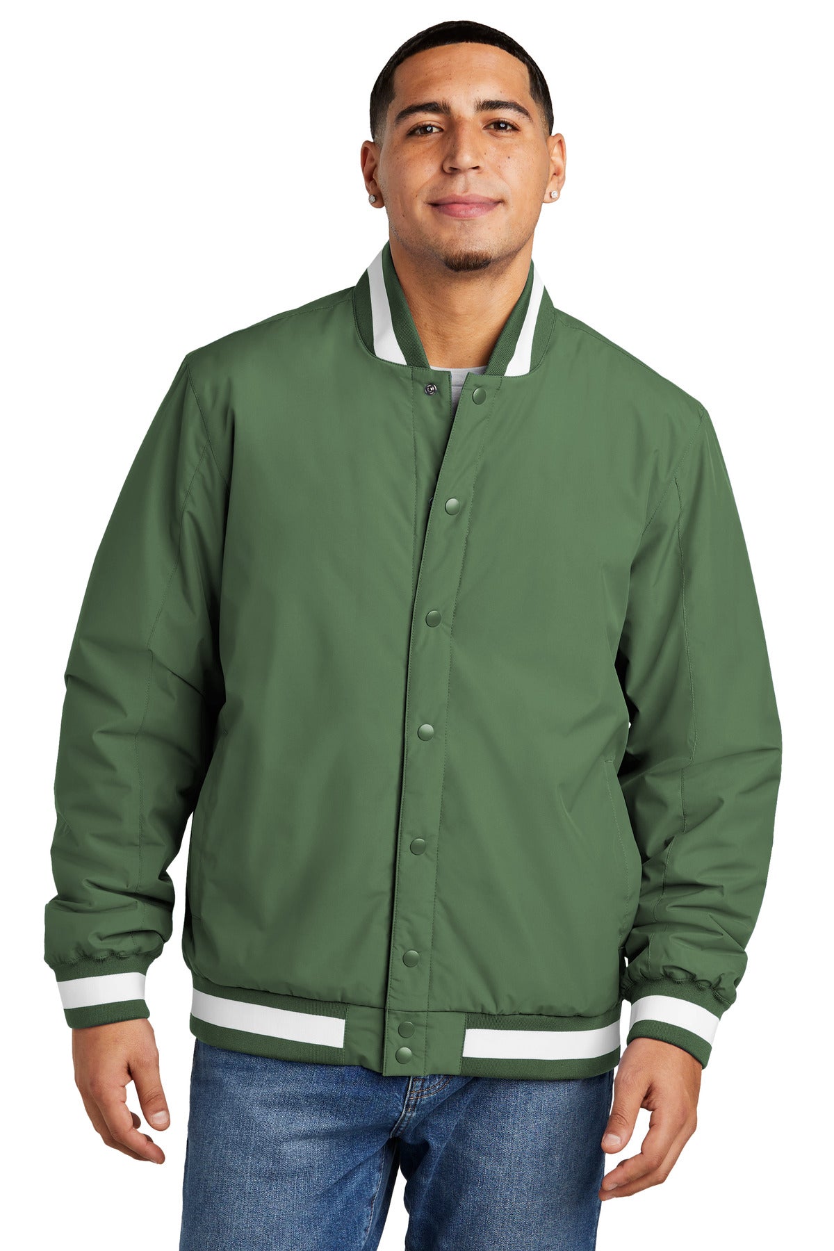 Sport-Tek® Men's Insulated Varsity Jacket Mens Apparel Jackets & Vests