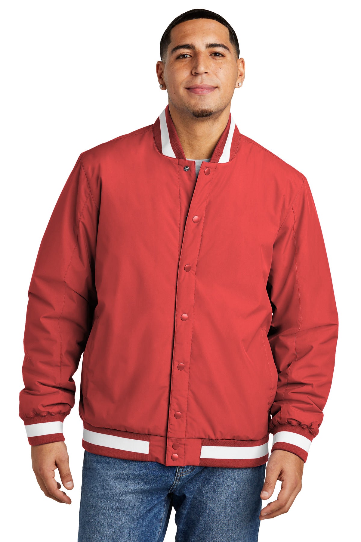Sport-Tek® Men's Insulated Varsity Jacket Mens Apparel Jackets & Vests