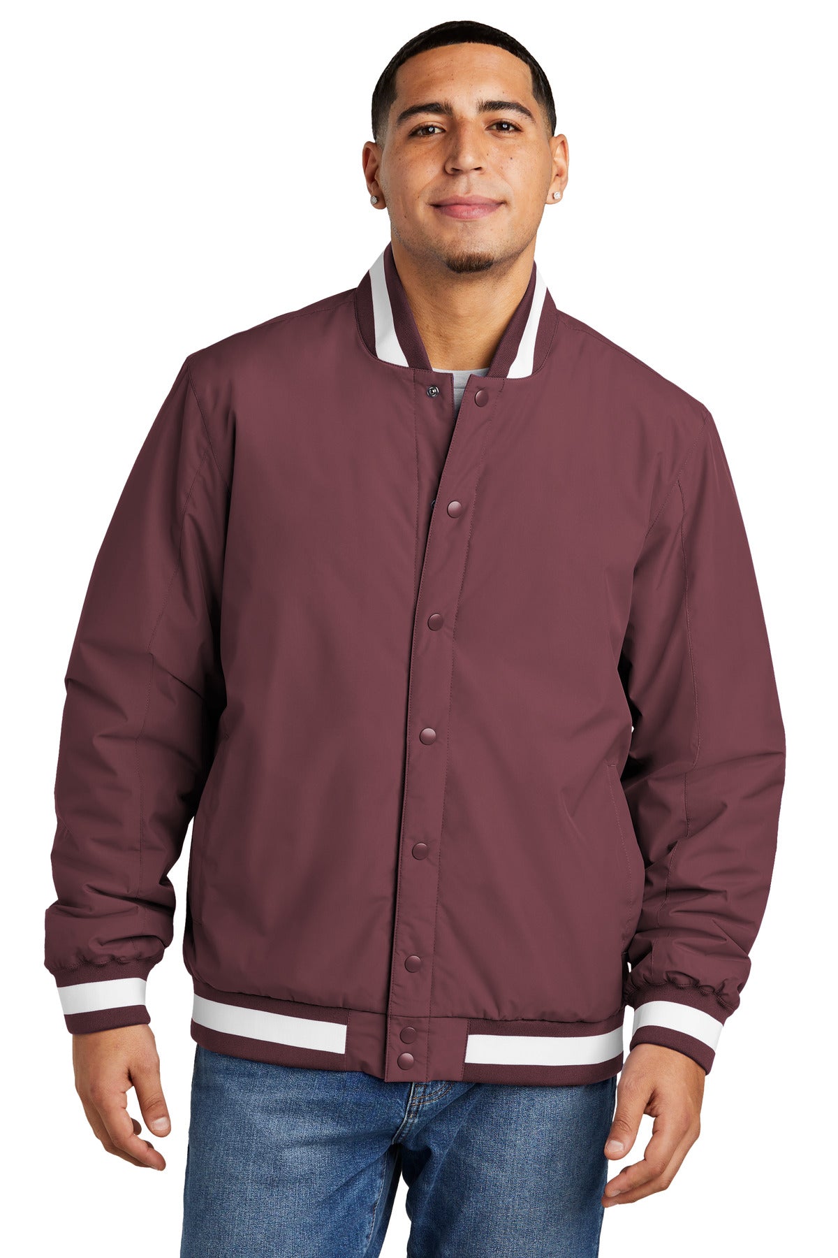 Sport-Tek® Men's Insulated Varsity Jacket Mens Apparel Jackets & Vests