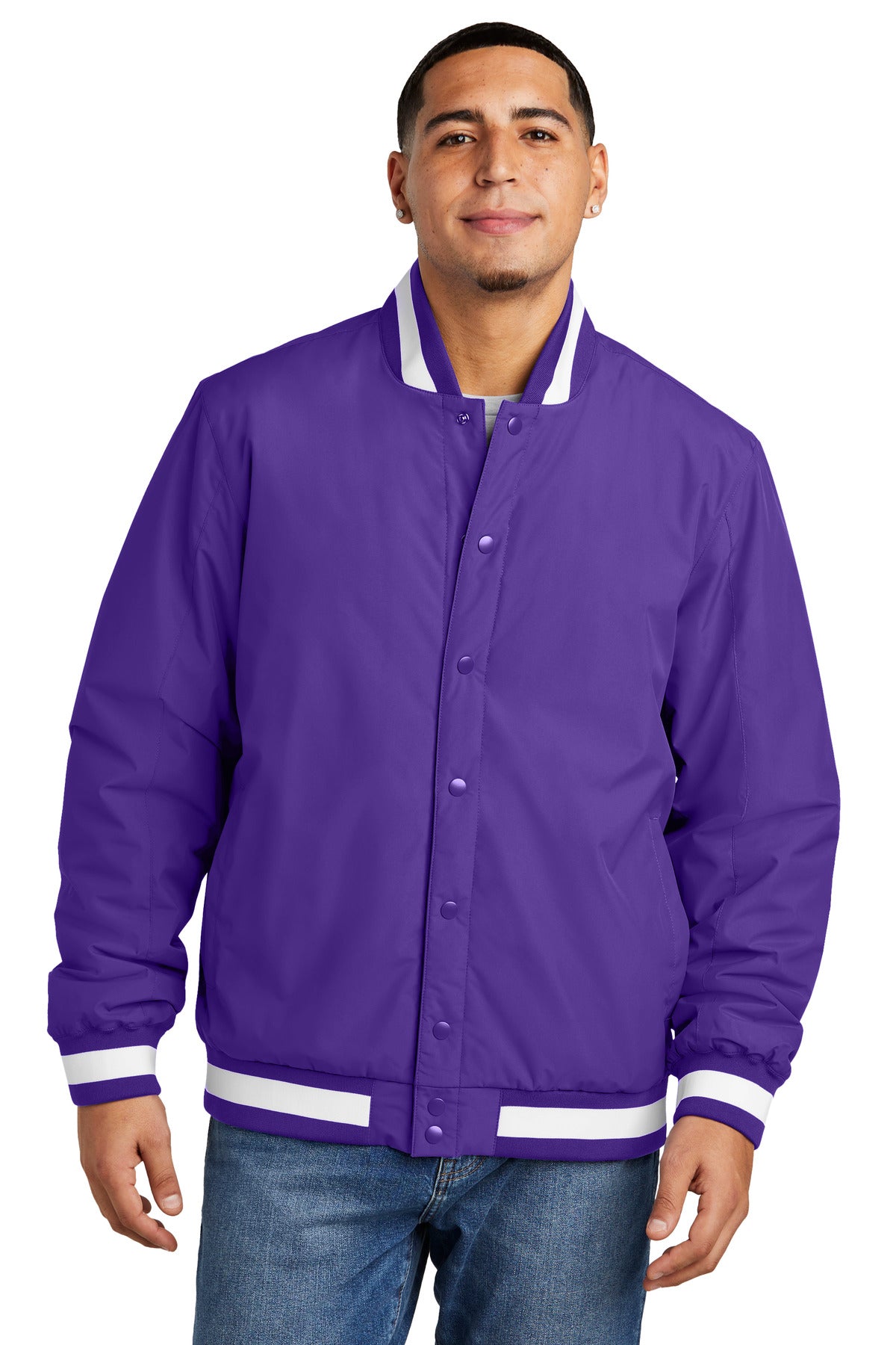 Sport-Tek® Men's Insulated Varsity Jacket Mens Apparel Jackets & Vests