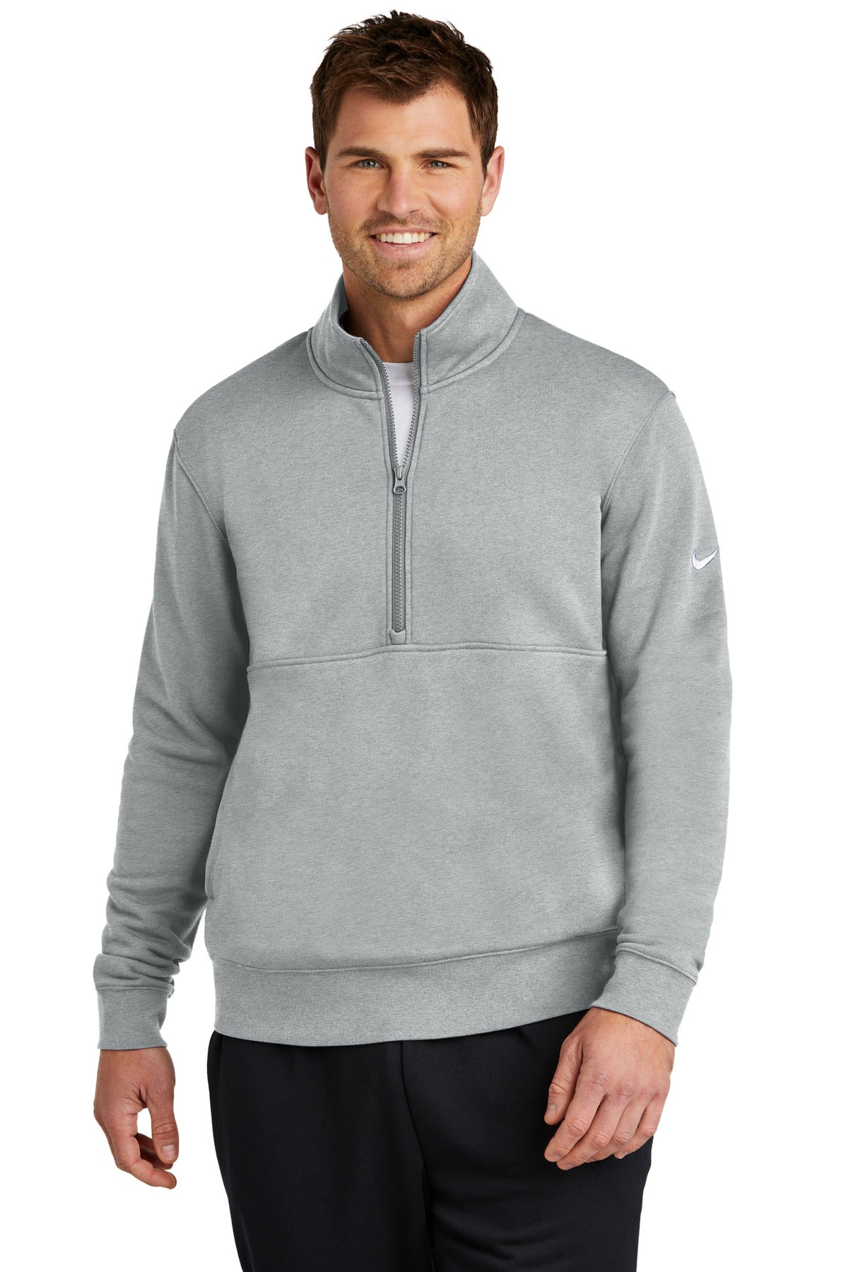 Nike Men's Club Fleece Sleeve Swoosh 1/2 Zip. NKDX6718
