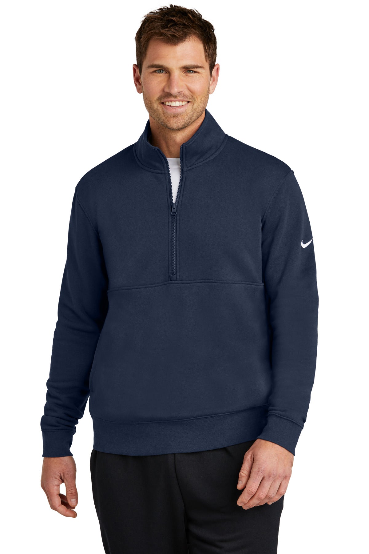 Nike Men's Club Fleece Sleeve Swoosh 1/2 Zip. NKDX6718