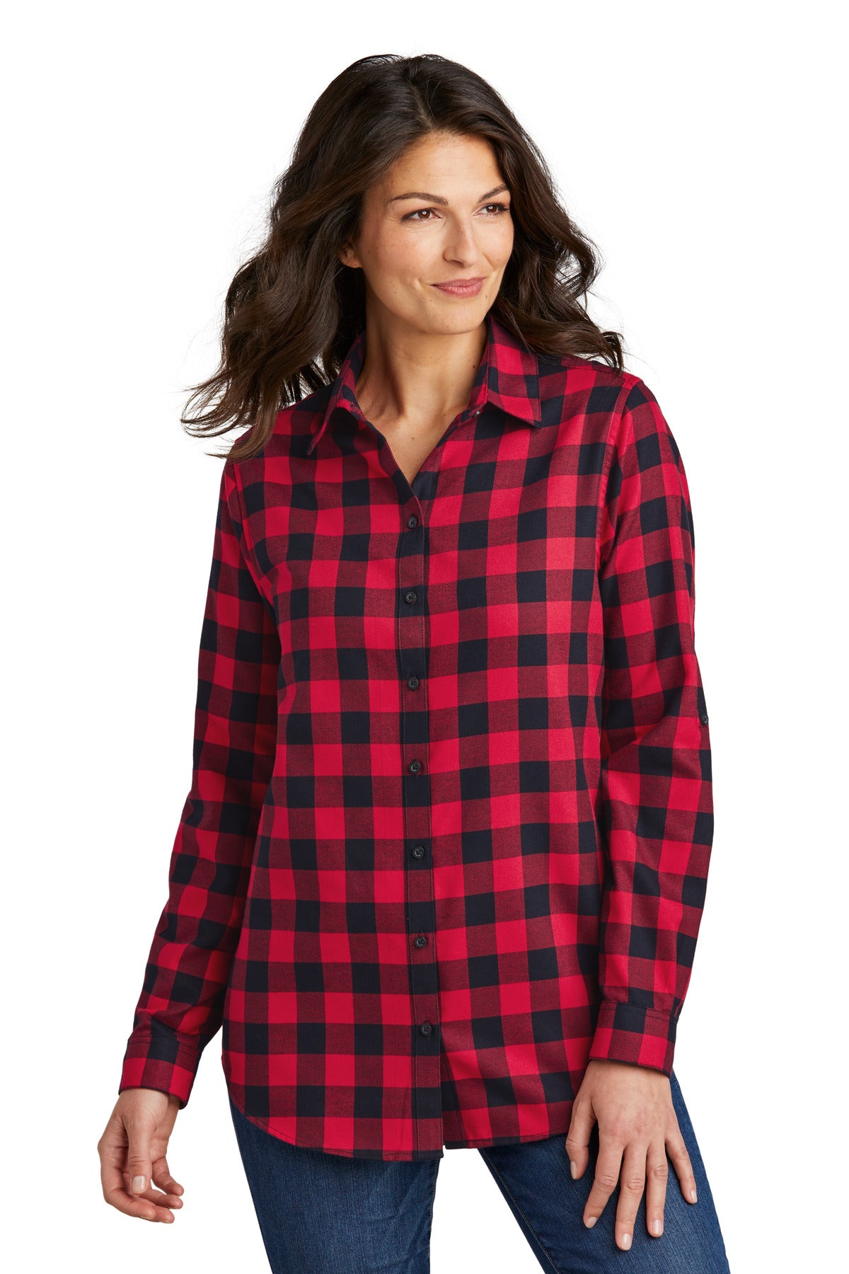 Port Authority® Ladies Plaid Flannel Tunic Womens Apparel Shirts & Tops