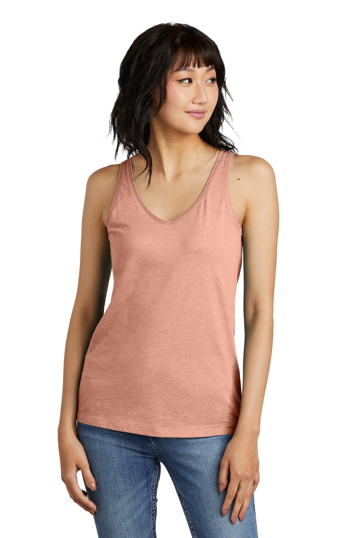 District ® Women’s Perfect Blend ® CVC V-Neck Tank Womens Apparel Shirts & Tops