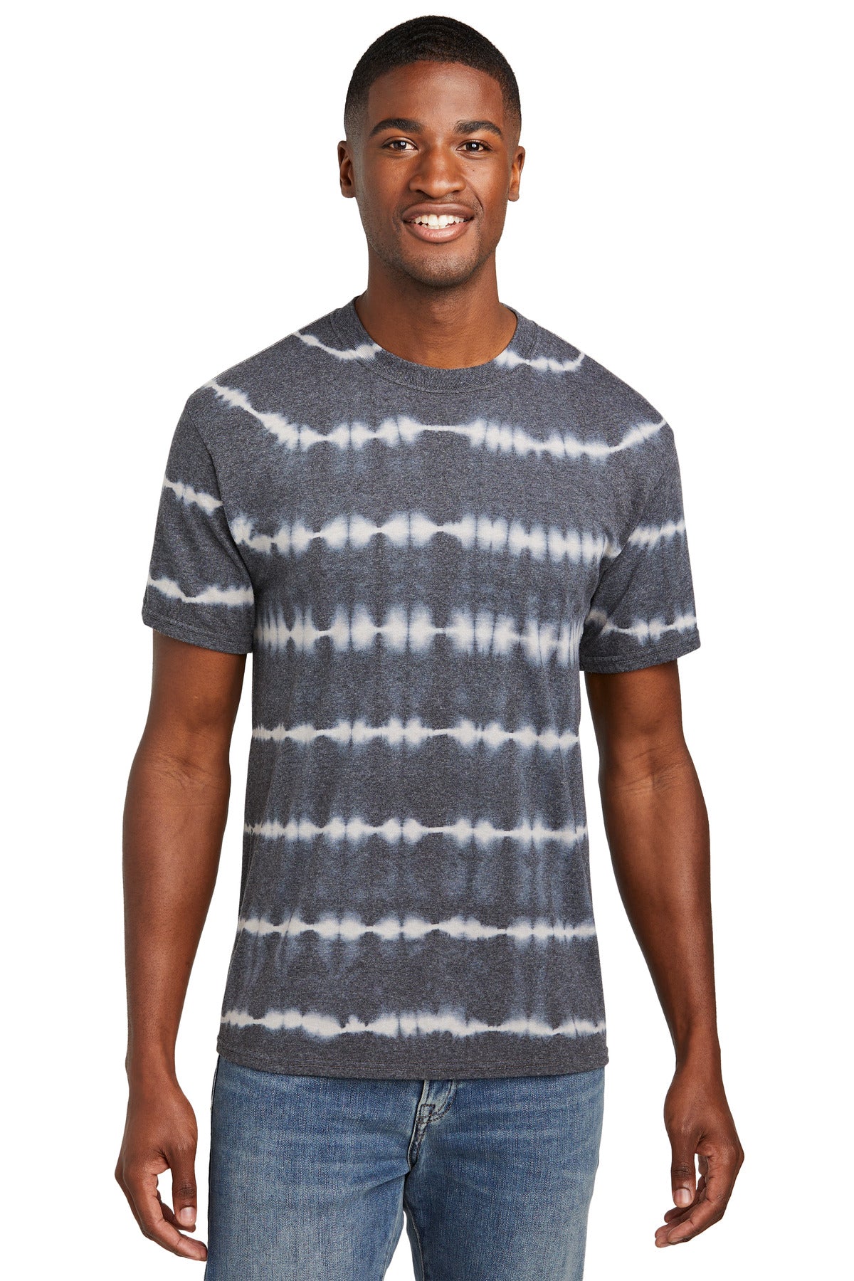 Port & Co Men's Allover Stripe Tie-Dye Tee PC142