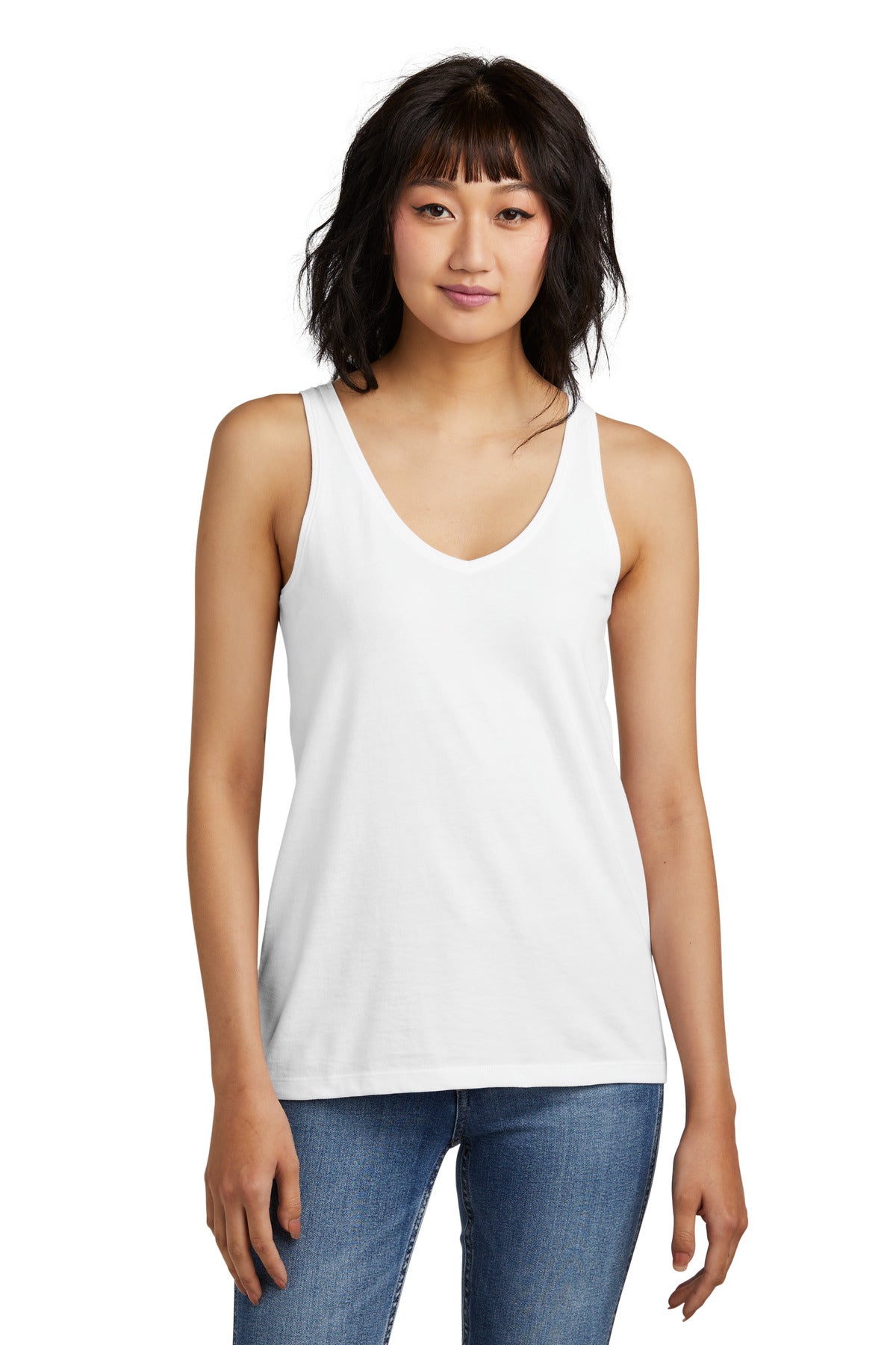 District ® Women’s Perfect Blend ® CVC V-Neck Tank Womens Apparel Shirts & Tops