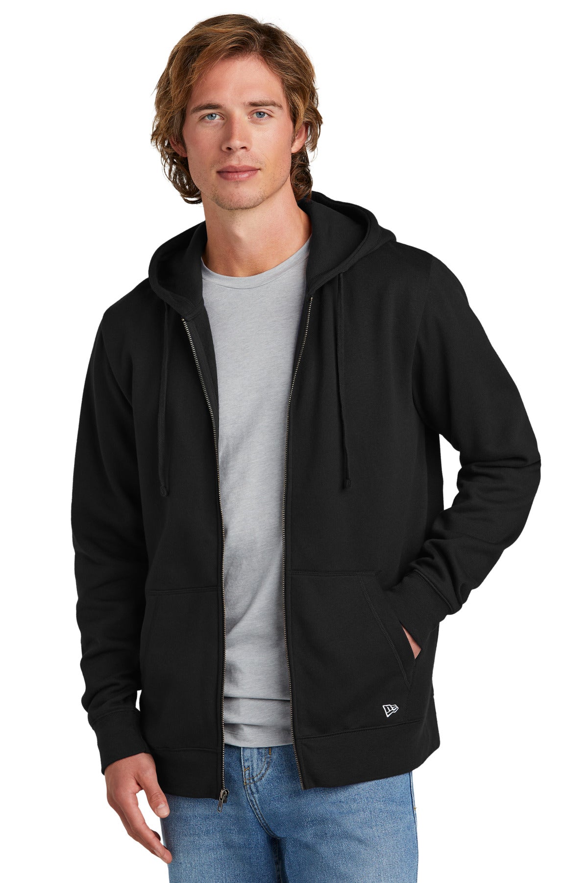 New Era Comeback Fleece Full-Zip Hoodie. NEA551 Corporate Apparel Sweatshirts & Fleece