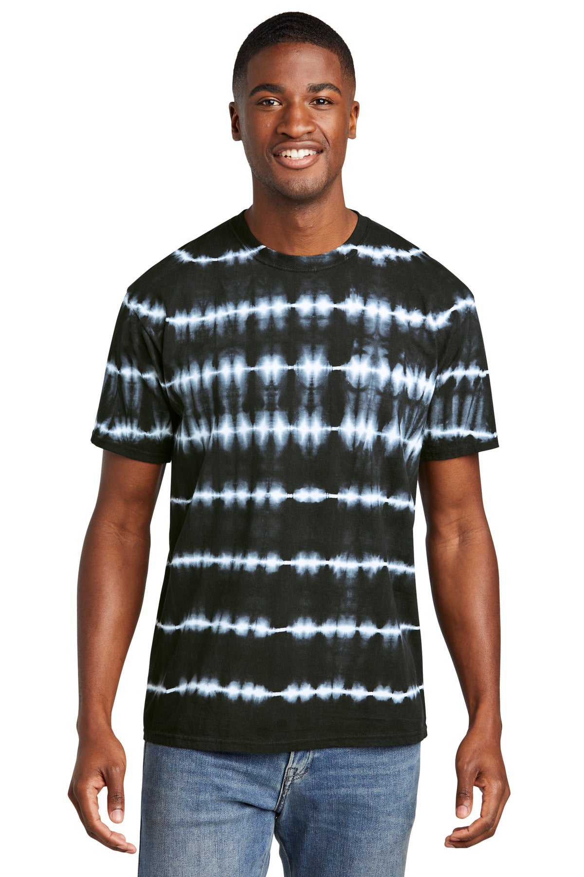 Port & Co Men's Allover Stripe Tie-Dye Tee PC142