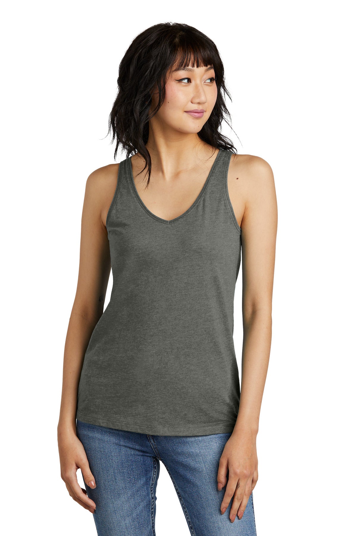 District ® Women’s Perfect Blend ® CVC V-Neck Tank Womens Apparel Shirts & Tops