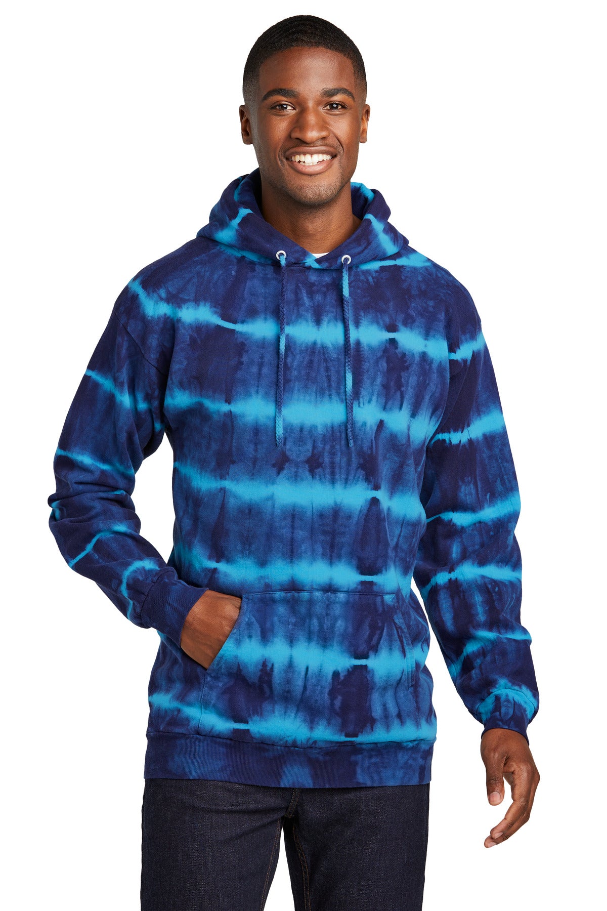 Port & Company Men's Allover Stripe Tie-Dye Fleece Mens Apparel Sweatshirts & Fleece