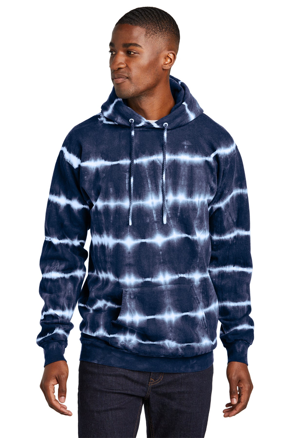 Port & Company Men's Allover Stripe Tie-Dye Fleece Mens Apparel Sweatshirts & Fleece