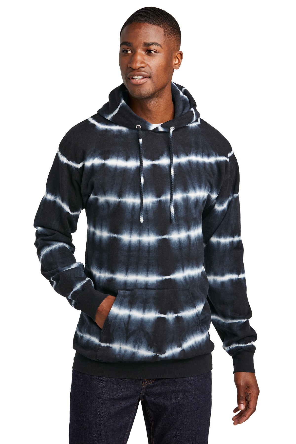 Port & Company Men's Allover Stripe Tie-Dye Fleece Mens Apparel Sweatshirts & Fleece
