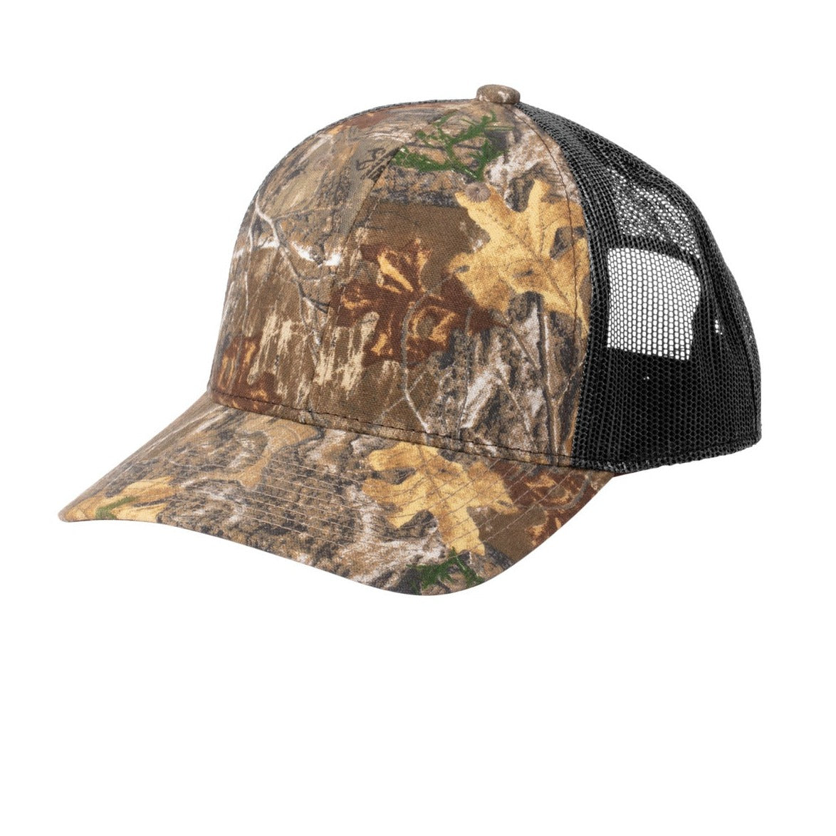Russell Outdoors Camo Snapback Trucker Cap. RU900 Corporate Accessories Hats & Caps