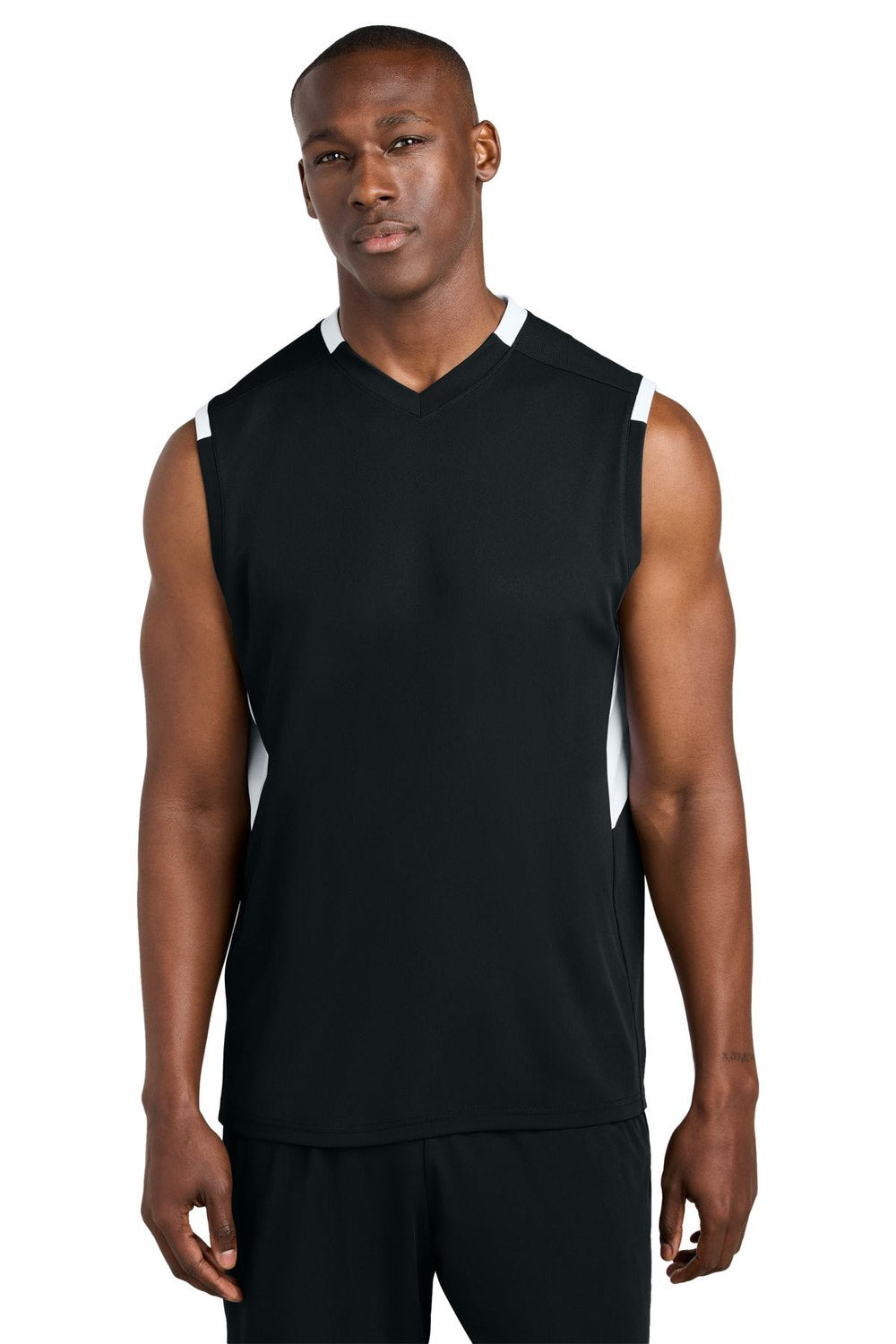 Sport-Tek Men's Club Sleeveless V-Neck ST441 Mens Apparel Shirts & Tops
