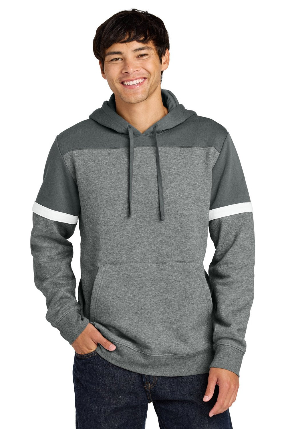 Sport-Tek Men's Drive Fleece Colorblock Hoodie STF205 Mens Apparel Shirts & Tops