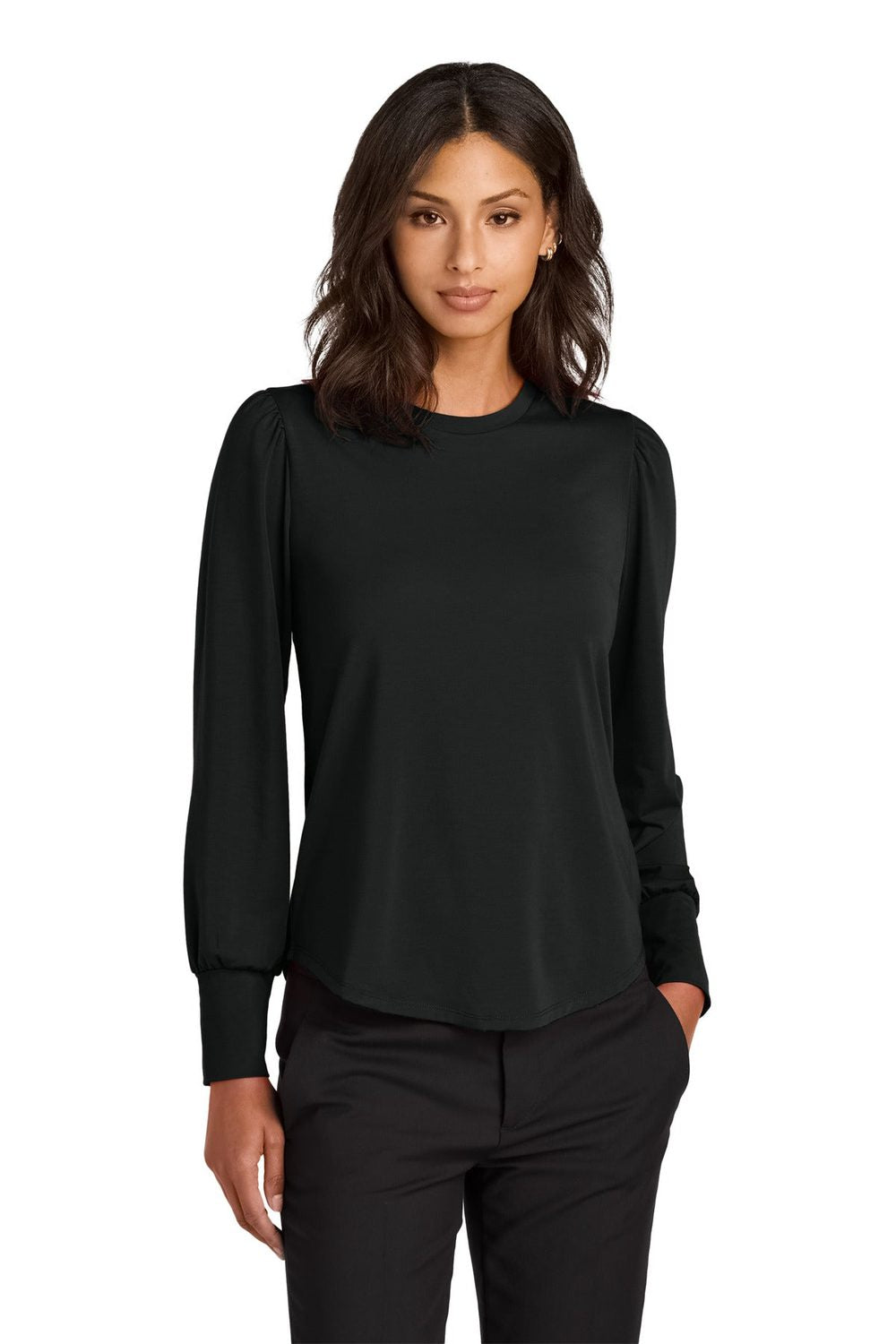 Mercer+Mettle Women's Stretch Jersey Long Sleeve Blouson Top MM1019 Womens Apparel Shirts & Tops