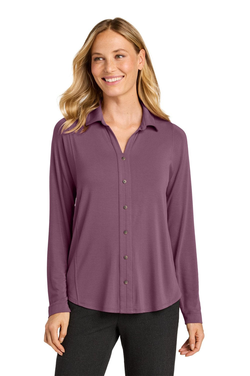Port Authority Women's Luxe Knit Button Tunic LK5602 Womens Apparel Shirts & Tops