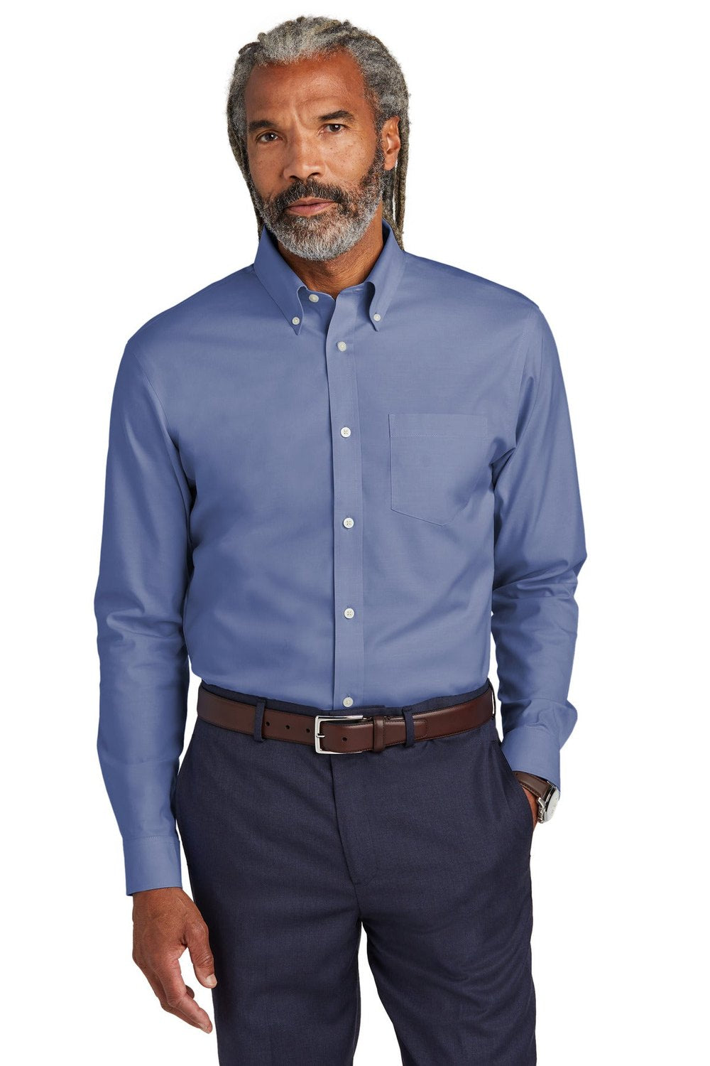 Brooks Brothers Men's Tall Wrinkle-Free Stretch Pinpoint Shirt TBB18000 Corporate Apparel Shirts & Tops