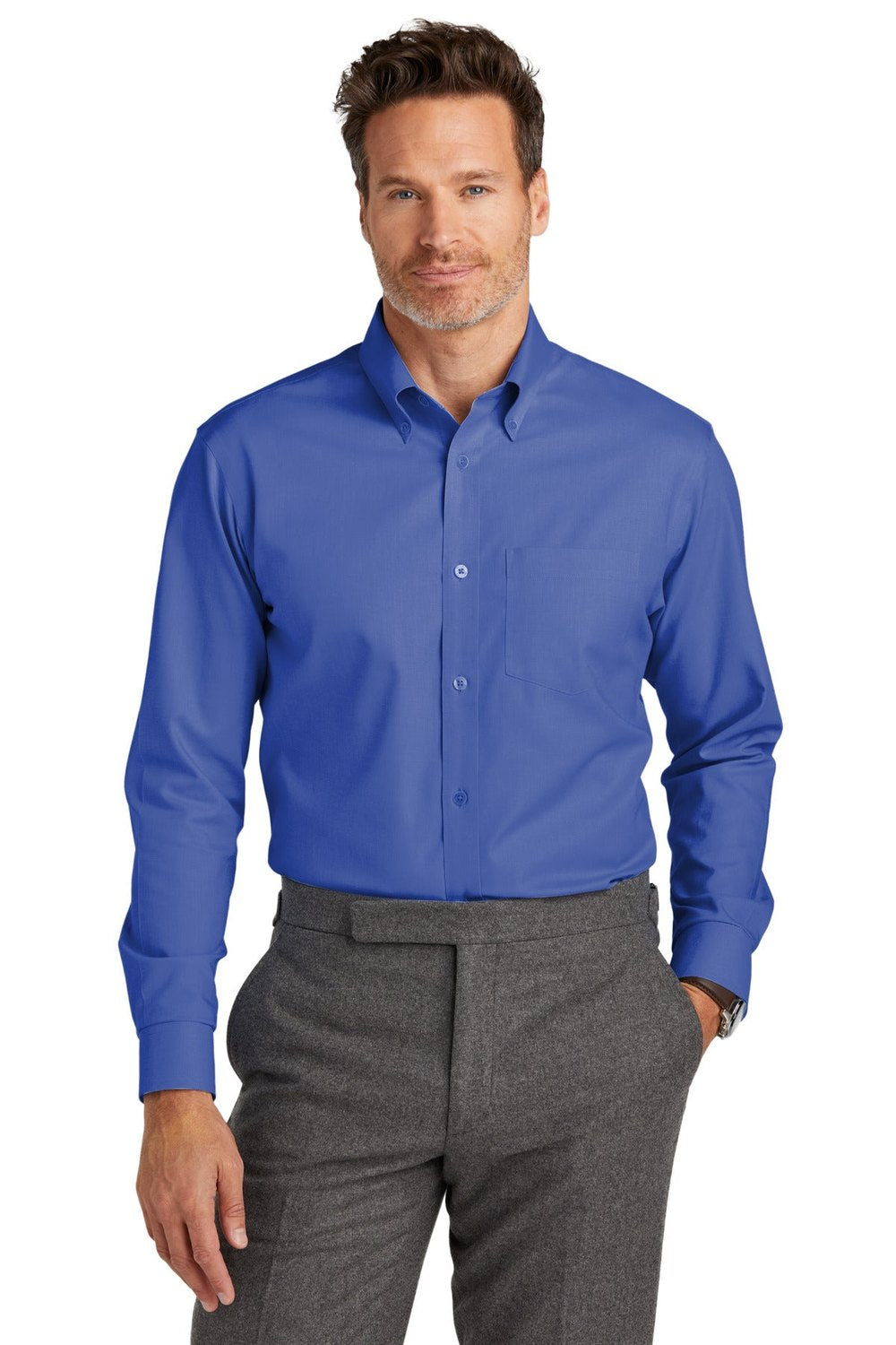Brooks Brothers Men's Tall Wrinkle-Free Stretch Nailhead Shirt TBB18002 Corporate Apparel Shirts & Tops