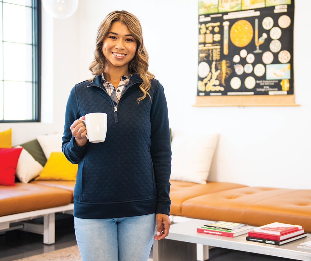 Charles River Women's Franconia Quilted 1/4 Zip Womens Apparel Sweatshirts & Fleece