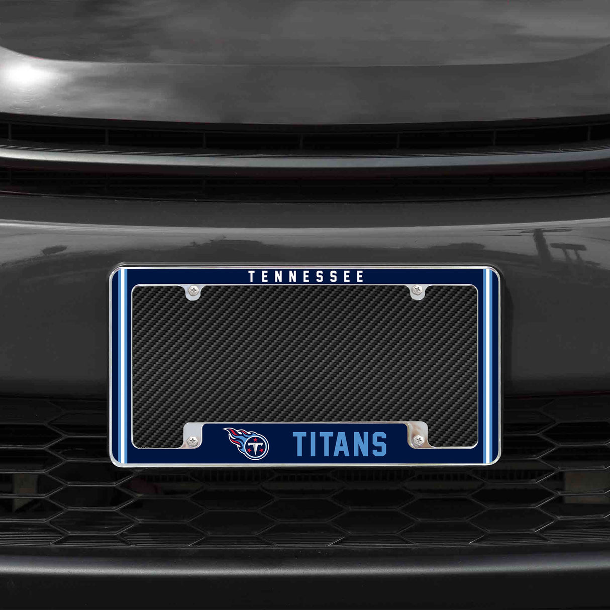 Rico Industries NFL Tennessee Titans Classic 12" x 6" Chrome License Plate Frame-1