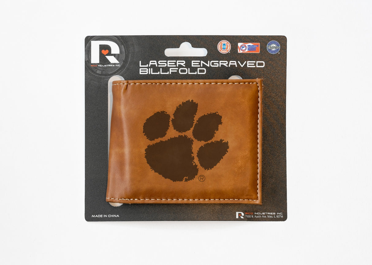 Rico Industries NCAA Clemson Tigers Laser Engraved Billfold Wallet-3