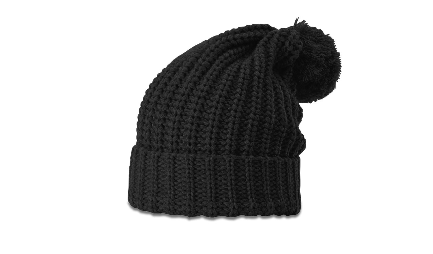 Richardson Chunk Cable Beanie with Cuff & Pom Unisex Accessories Hats & Caps