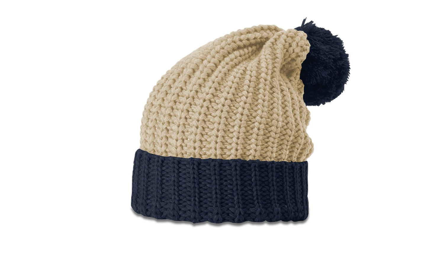 Richardson Chunk Cable Beanie with Cuff & Pom Unisex Accessories Hats & Caps