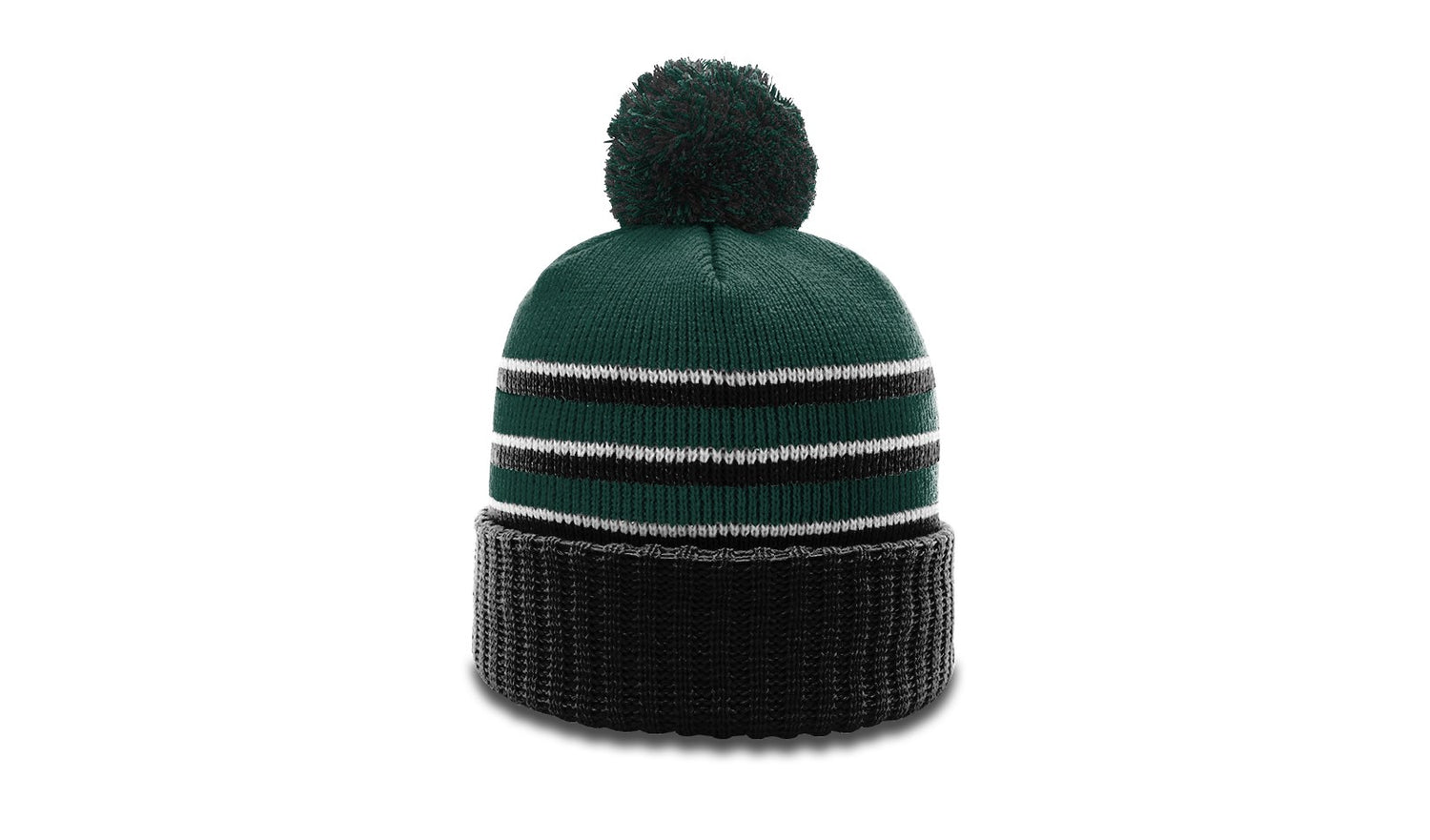 Richardson Striped Beanie with Cuff & Pom Unisex Accessories Hats & Caps