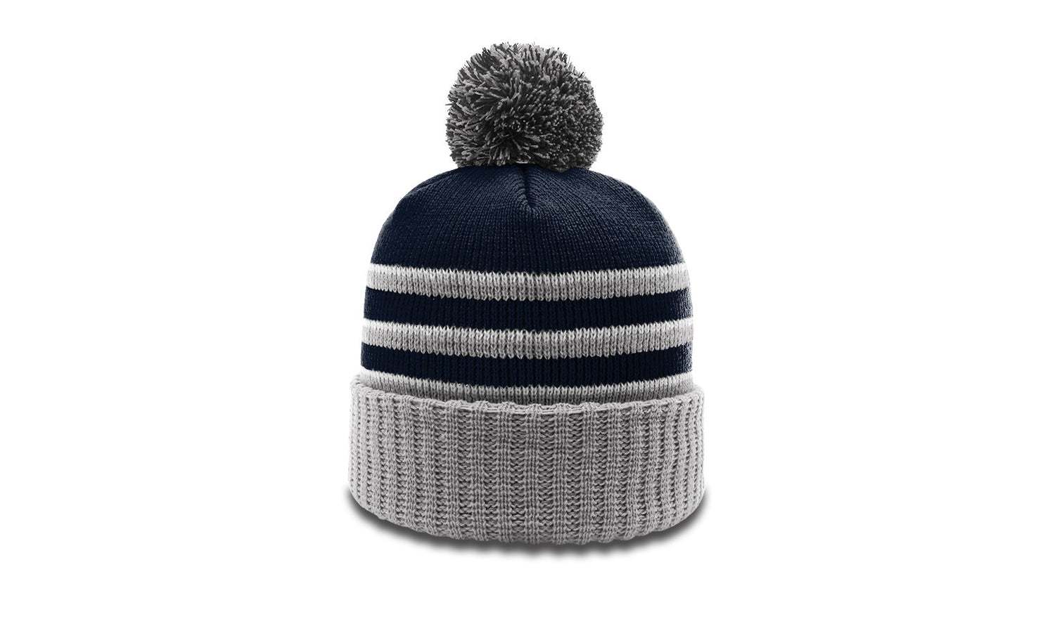 Richardson Striped Beanie with Cuff & Pom Unisex Accessories Hats & Caps