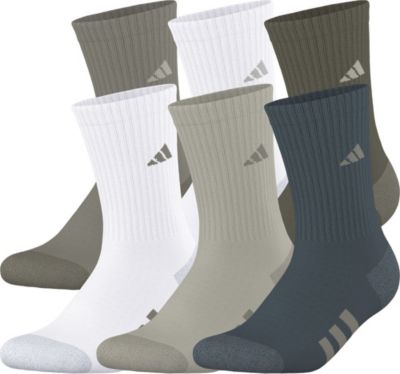 adidas Youth Athletic Cushioned 6-Pack Crew Socks Unisex Accessories Socks