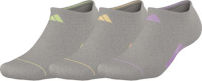 adidas Women's Superlite Stripe 3 3-Pack No Show Socks Unisex Accessories Socks