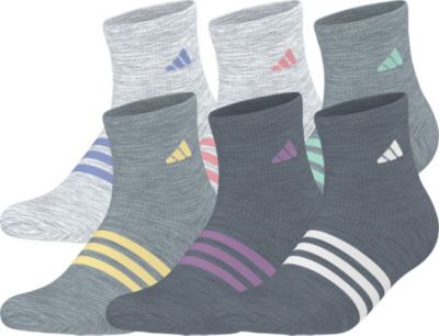 adidas Girls' Superlite 3.0 6-Pack Quarter Socks Unisex Accessories Socks