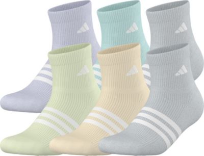adidas Girls' Superlite 3.0 6-Pack Quarter Socks Unisex Accessories Socks