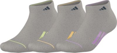adidas Women's Superlite Stripe 3 3-Pack Low Cut Socks Unisex Accessories Socks