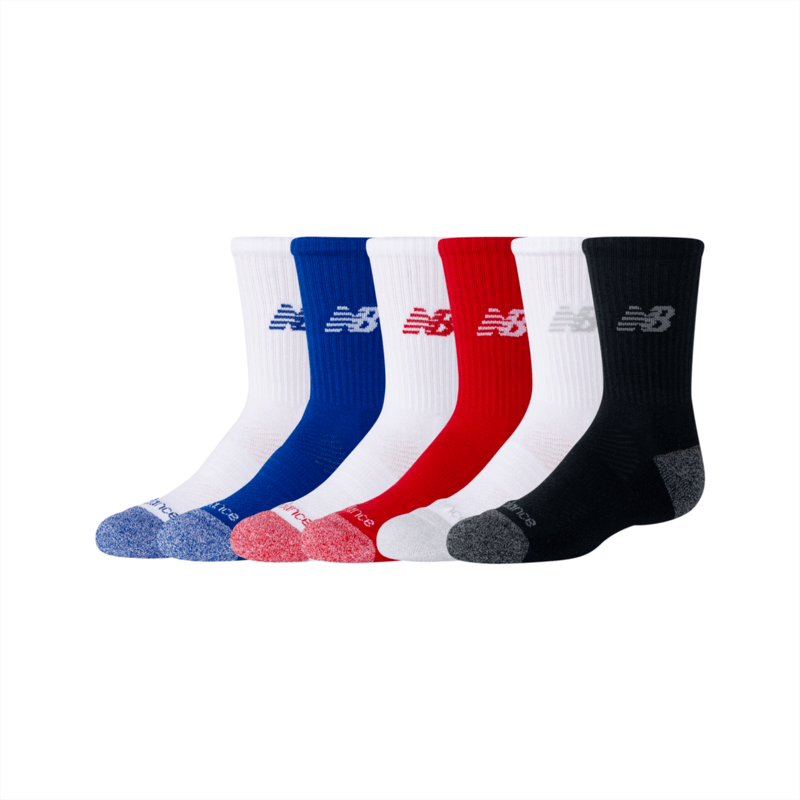 New Balance Youth Active Crew Socks 6 Pack Unisex Accessories Socks