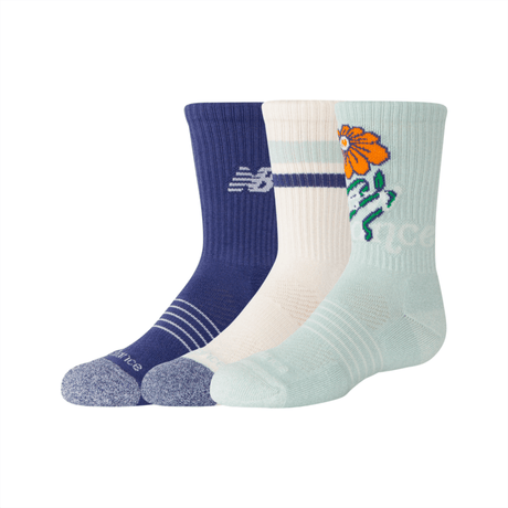 New Balance Youth Active Graphic Crew Socks 3 Pack Unisex Accessories Socks