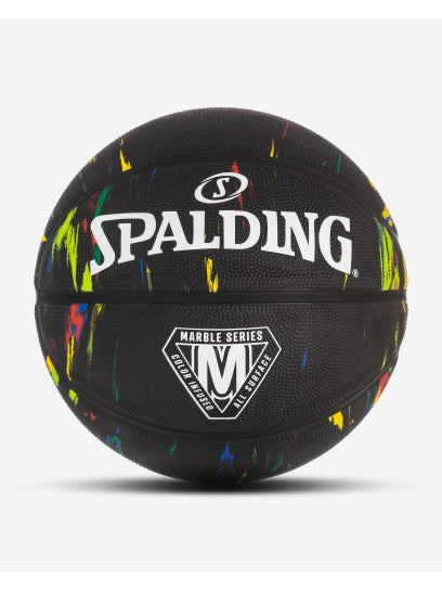 Spalding Marble Series Black Multi-Color Outdoor Basketball Basketball Basketballs All