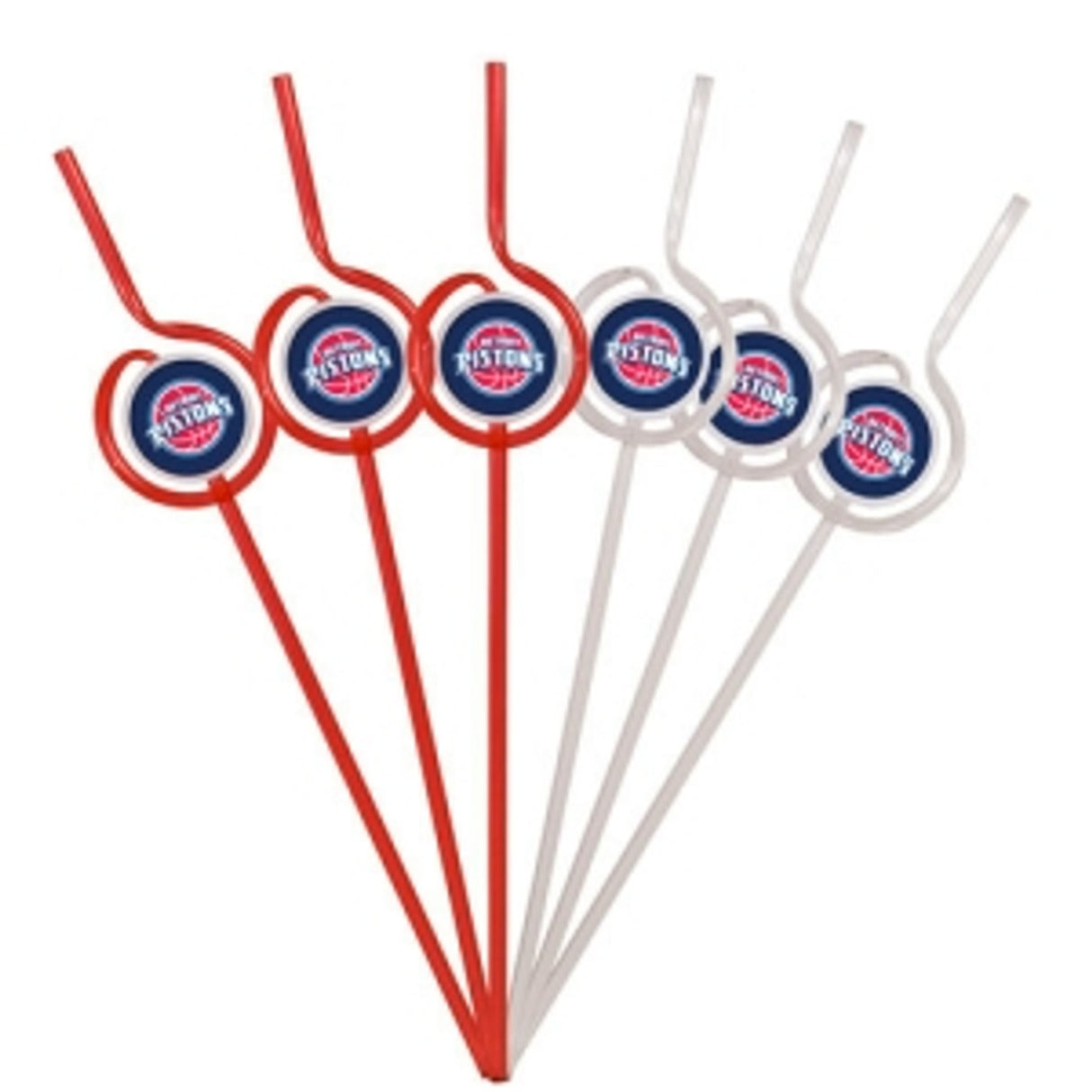 Pangea Brands Detroit Pistons Team Sipper Straws Fan Gear NBA Detroit Pistons