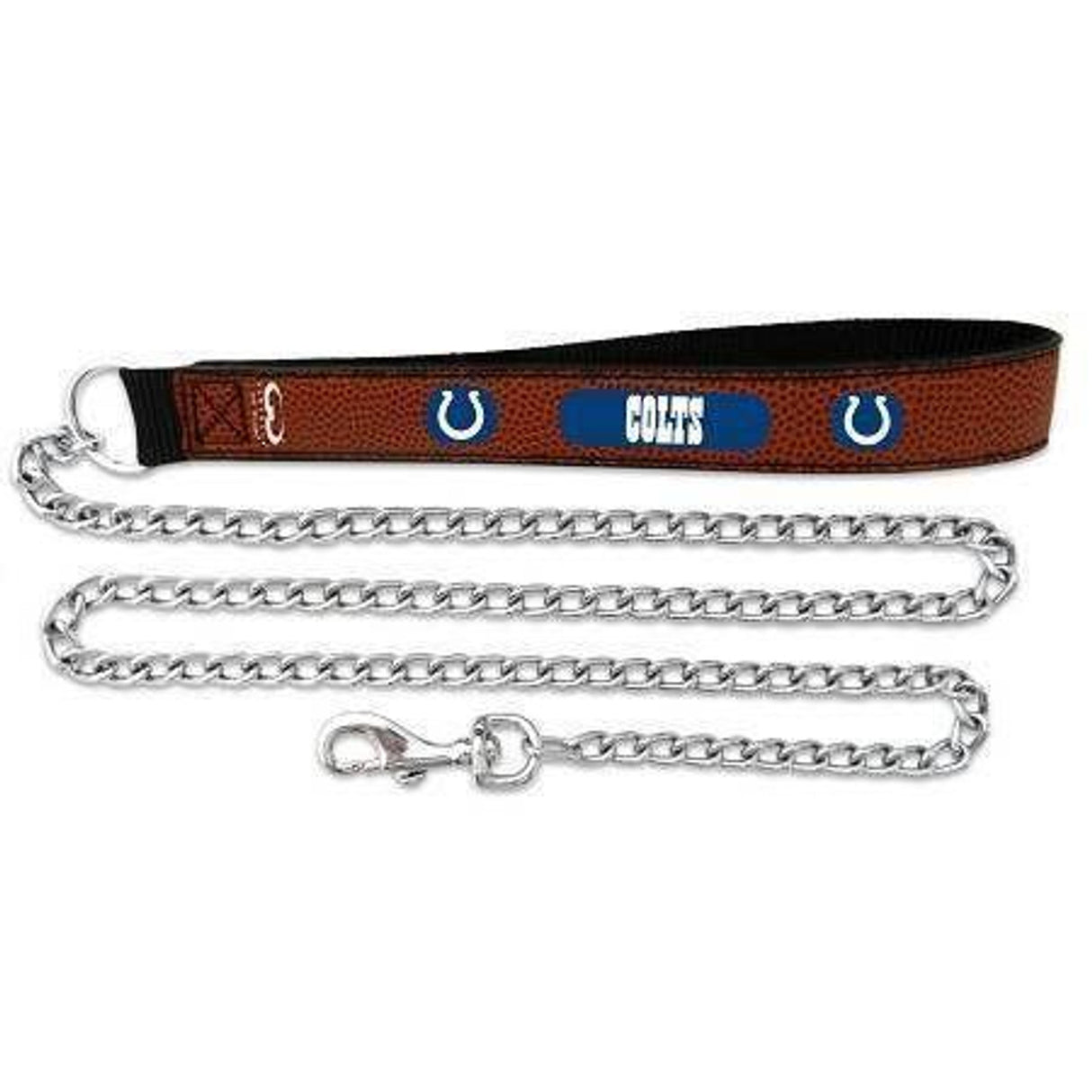 Gamewear Indianapolis Colts Leather Chain Football Pet Leash Size Large Fan Gear NFL Indianapolis Colts