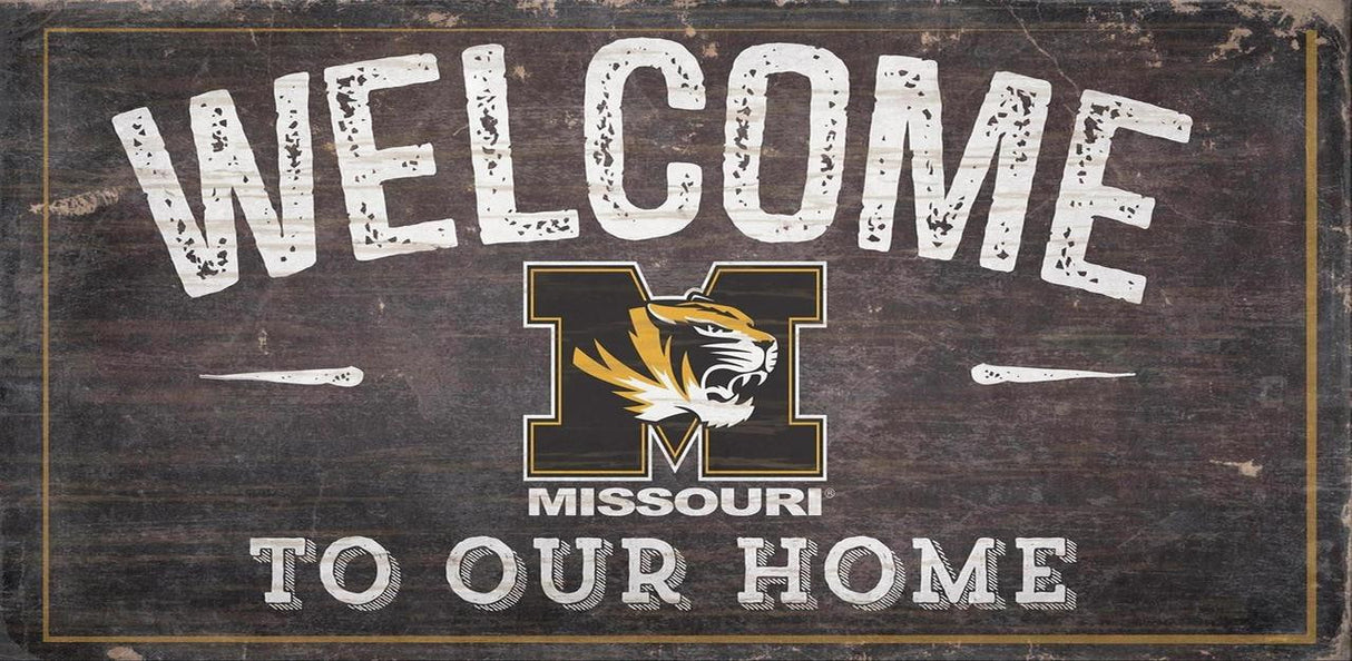 Fan Creations Missouri Tigers Welcome To Our Home Wood Sign 6x12 Fan Gear NCAA Missouri Tigers